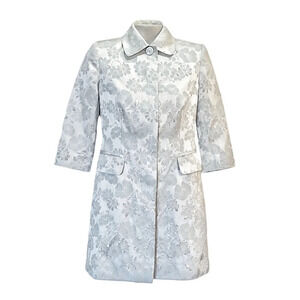 Vintage Banana Repub Asian Inspired Metallic Silk Blend Satin Jacket Y2K Holiday